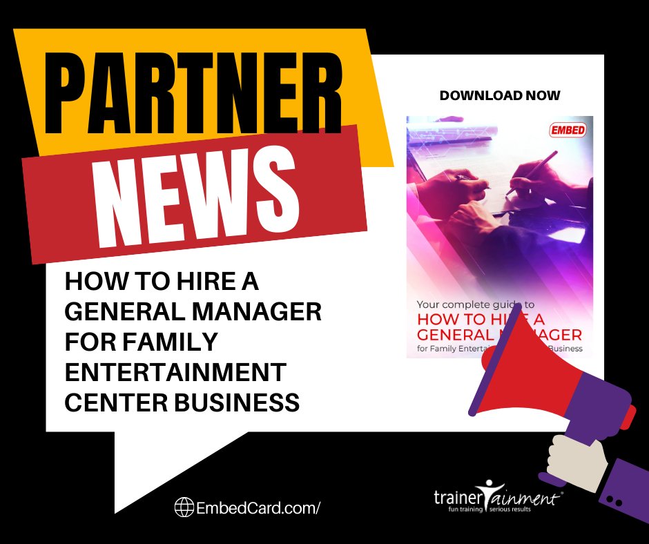 TrainerTainment's tweet image. 💼 A strong General Manager can make or break your Family Entertainment Center’s success. That’s why Embed created a step-by-step guide to hiring the right GM.
👉 Discover the guide: zurl.co/W996K
#Embed #Leadership #TeamBuilding #FECSuccess #GrowthProPartners