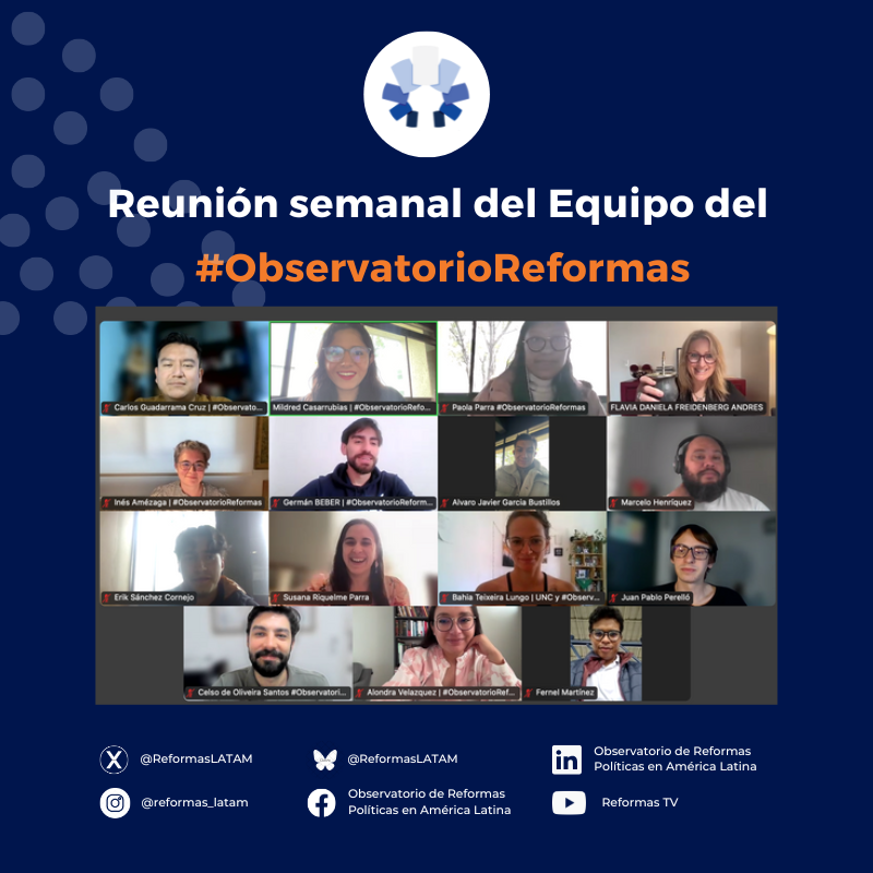 ReformasLATAM's tweet photo. 📌👥| Reunión semanal del #EquipoReformas para dialogar sobre nuestras actividades y compromisos semanales.

#ObservatorioReformas https://t.co/EAN67j8tlO