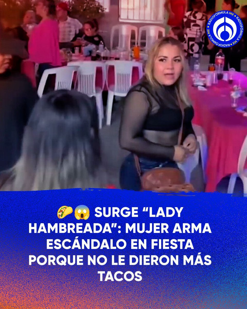 Radio_Formula's tweet photo. 🌮🤣 ¡Quería su itacate a la fuerza! En redes ya la bautizaron como #LadyHambreada, después de protagonizar un tremendo escándalo en una fiesta porque no le dieron un taco extra 🌶️

La mujer perdió el control y hasta lanzó una cazuela de guisos 🍲😱, dejando a todos los invitados con la boca abierta.

👉 ¿Tú qué hubieras hecho si fueras el anfitrión?

#LadyHambreada #Virales #Escándalo #FiestaMexicana #Humor
