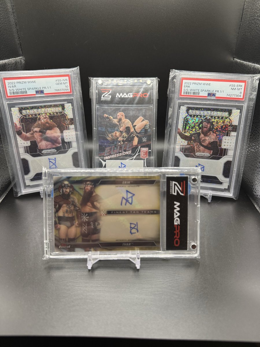 A_Ellis28's tweet photo. @IvarsCards @Ivar_WWE @Topps @WWE Appreciate it, been collecting them for a few years now here’s some of the 1/1’s I have of them. Good luck with the collection man! https://t.co/h205oygGQq