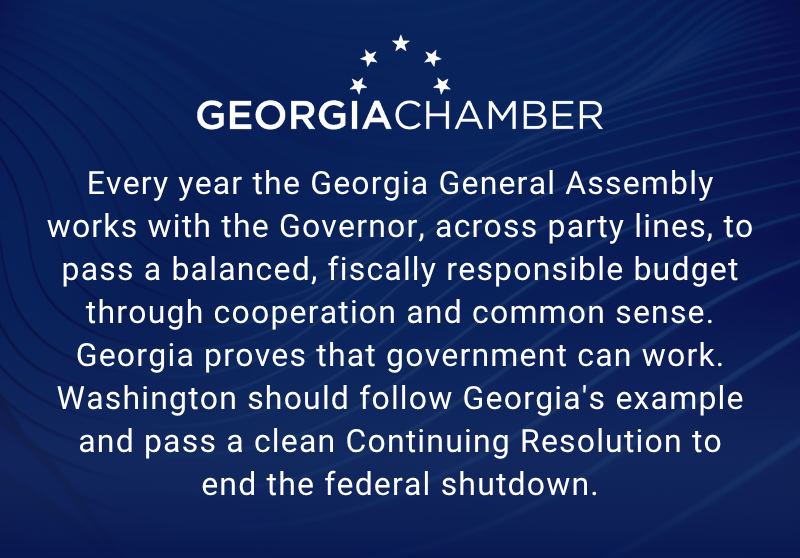 No one in Georgia benefits from a federal government shutdown. It's past time for Congress to end the shutdown and restore stability to Georgia's economy.

Click here to read our full statement: loom.ly/FulEnnQ