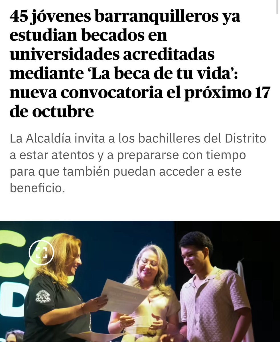 🎓✨ ¡45 jóvenes barranquilleros ya viven #LaBecaDeTuVida!

Gracias a la apuesta de <a href="/alcaldiabquilla/">Alcaldía de Barranquilla</a> hoy estudian carreras profesionales como Medicina, Ingeniería o Ciencias de los Datos en universidades acreditadas con beca completa e inglés incluido. 🙌🏼 La próxima convocatoria