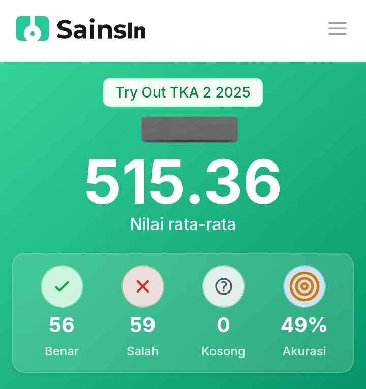 caneduh's tweet photo. hy teman teman #studytwt, day 19 belajar buat TKA,,, ga belajar sih cuman nyelesain to tka di sainsin dan yap hasilnya.... tp gpp orang masih belajar 🤭😜👈👈 https://t.co/m3XDTaaziS