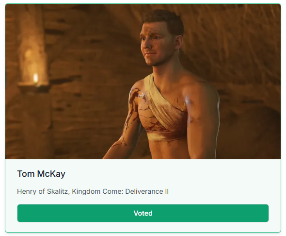 moanarchist69's tweet photo. KCD2 got nominated for pc game of the year and best trailer
Tom and Jim got nominated for best lead and supporting performer
DONT FORGET TO VOTE!!!
#JimHigh #TomMcKay
#GoldenJoystickAwards #KingdomComeDeliverance2 https://t.co/fzeP7Y07Zn