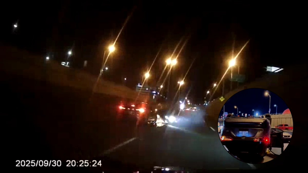#WATCH: Dashcam footage captures crash on Décarie Highway that sends car flying