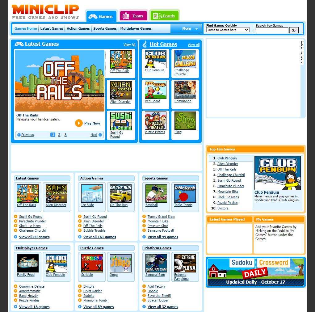 WebDesignMuseum's tweet image. MiniClip website in 2007

#WebDesignHistory
