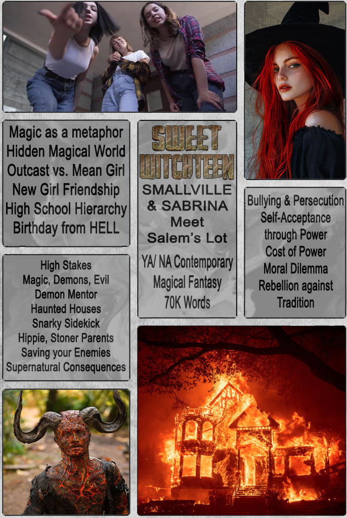 KGRussellwrites's tweet image. #IndiePit #SSP #YA #F #H 
SWEET WITCHTEEN brings you all the fun, dark, YA tropes!
Hell is brutal, but high school is worse when you’re a witch with a demon mentor and an ancient god wants your soul. 
Outsiders will see themselves in Krystal Greene: bullied, silenced, but ready…
