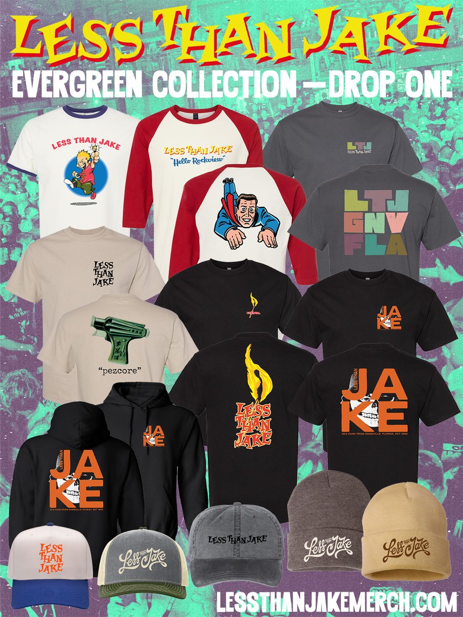 LessThanJake's tweet image. Check out the LTJ Evergreen Collection. Brand new designs and some reworked classics! Exclusive to our store only! Restock your wardrobe with some hot new threads! lessthanjakemerch.com