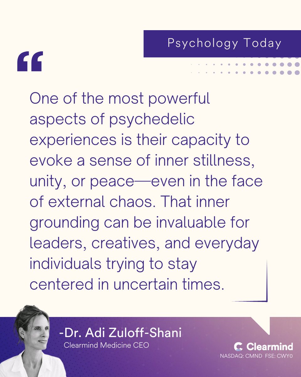 ClearmindCMND's tweet image. Dr. Adi Zuloff-Shani shares perspectives on psychedelics and mental health in Psychology Today:

psychologytoday.com/ca/contributor…

#MentalHealthAwareness #PsychedelicMedicine #ThoughtLeadership #MEAI #CMND #PTSD #AUD