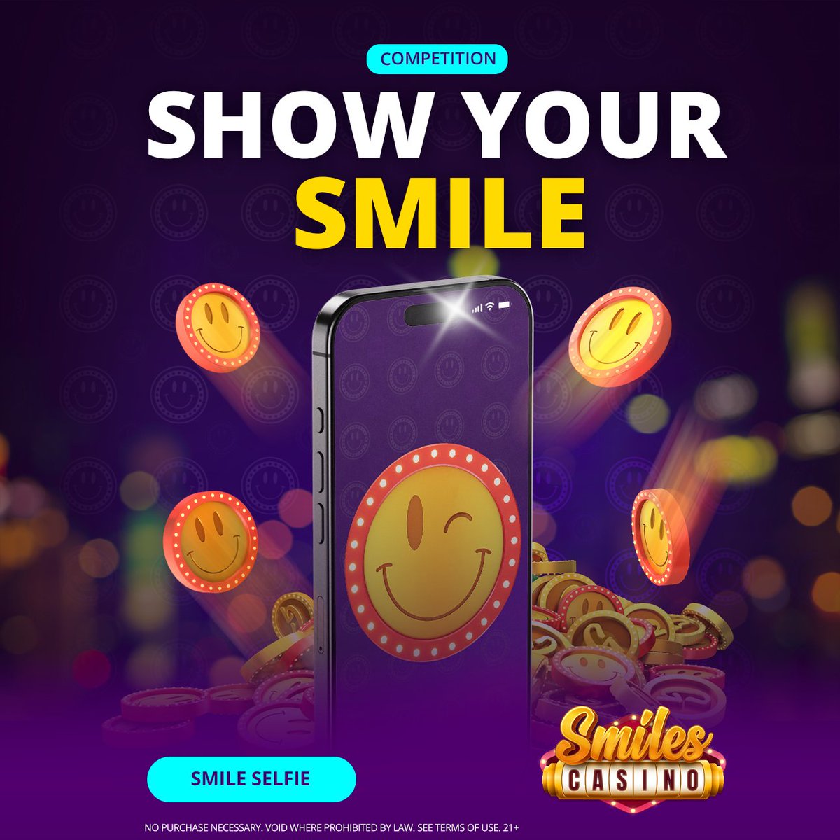 Show us your best smile this World Smile Day! 📸😀
Post a selfie in the comments or just drop a smile emoji/GIF to enter.

10 Smilers will each get 50,000 GC + 5 SC 🎁
Ends October 5 at 11:59 PM PT.

#SmilesCasino #WorldSmileDay