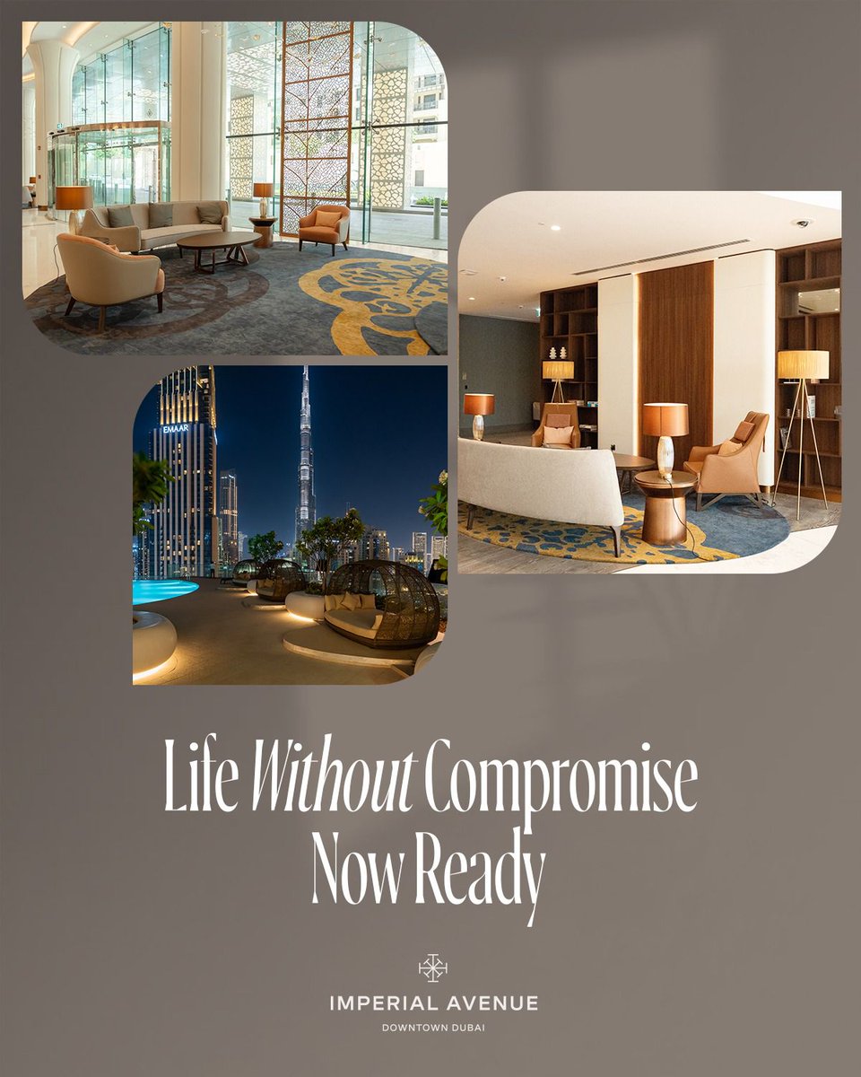 Imperial Avenue is ready to move in! From infinity pools with sunset Downtown views to a 10,000 sq.ft. grand lobby &amp; resort-style amenities—every detail redefines extraordinary living. #LuxuryDubai #ImperialAvenue
