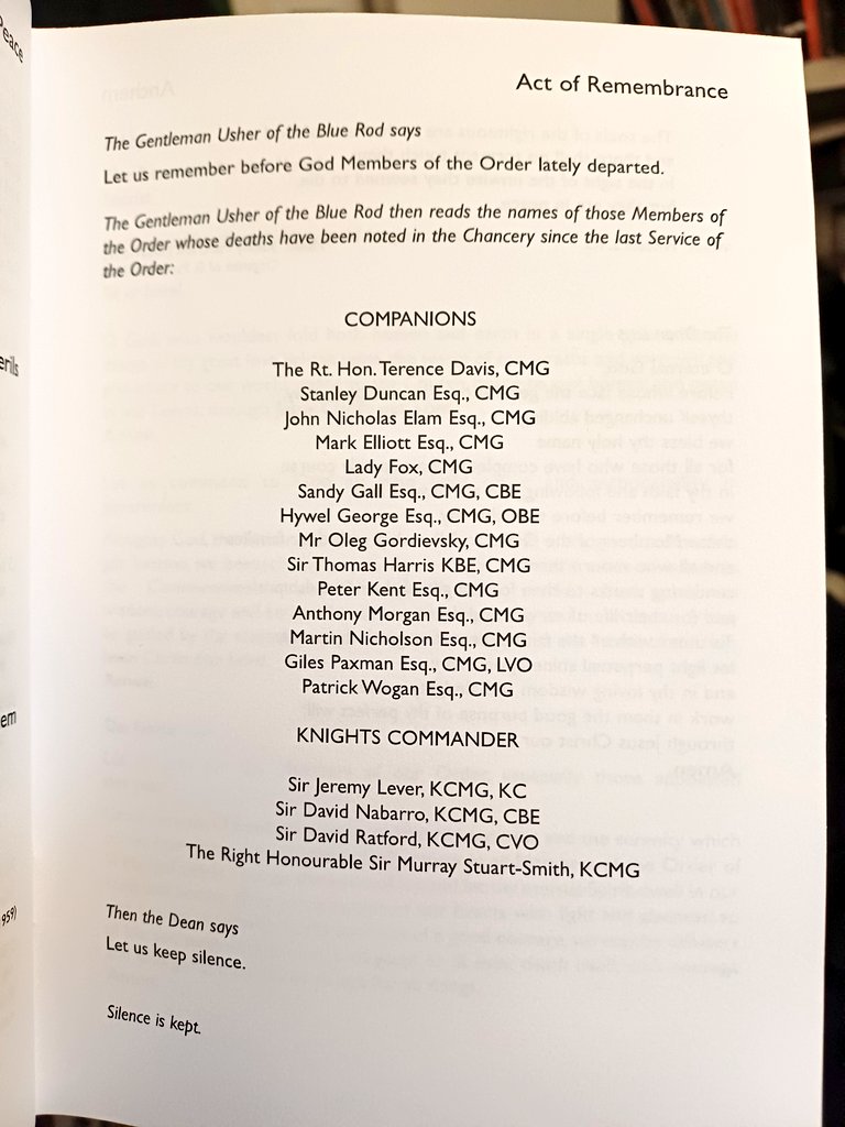 At the evensong service of the Order of St Michael and St George I had the somewhat surreal experience of praying for Oleg Gordievsky, who recently died.