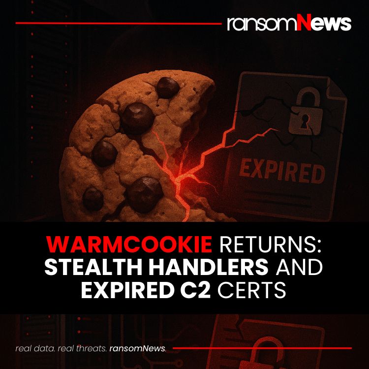 ransomnews's tweet photo. ⚠️ WarmCookie resurfaces with stealth handlers

Malware reappears after takedown; new variant adds stealthy handlers and uses expired C2 TLS certificates to evade detection, strengthen persistence, and complicate tracking.

#ransomNews #WarmCookie #Malware https://t.co/1IXraE5NLx