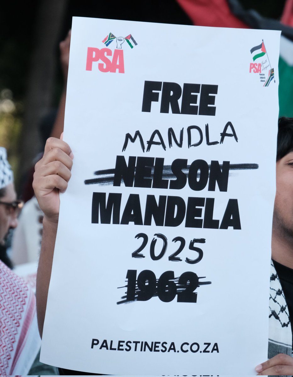 Poster from the #FreePalestine protest in Rosebank, Johannesburg