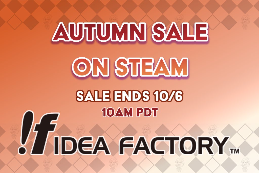 IdeaFactoryIntl's tweet image. There's only a few days left of the Steam Autumn Sale!
We've got plenty of deals on #Steam—including discounted Deluxe Packs and bonus DLC content for IFI titles up to 80% off!
Sale ends 10/6 @ 10AM PDT!
Find our deals below ⬇️
store.steampowered.com/franchise/idea…
ifi.games/blog/steam-aut…