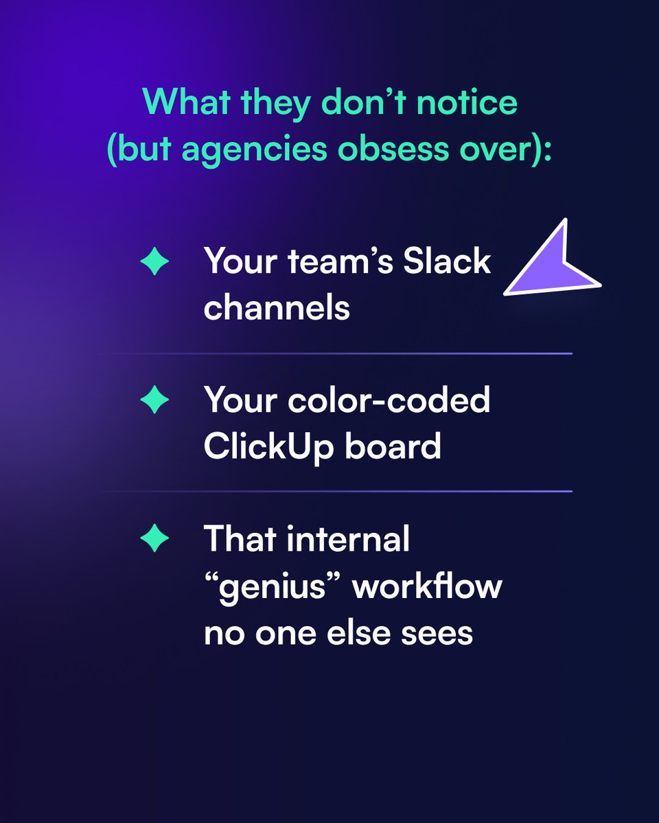 ManyRequests's tweet image. 💁🏻‍♀️ Most creative agencies obsess over their internal process. Clients? They only notice the experience.

✨ Clear requests
✨ Easy file delivery
✨ Straightforward billing
✨ Timely updates

That’s what makes your creative agency feel polished and professional.

Deliver brilliant…