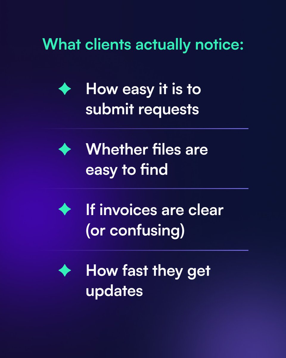ManyRequests's tweet image. 💁🏻‍♀️ Most creative agencies obsess over their internal process. Clients? They only notice the experience.

✨ Clear requests
✨ Easy file delivery
✨ Straightforward billing
✨ Timely updates

That’s what makes your creative agency feel polished and professional.

Deliver brilliant…