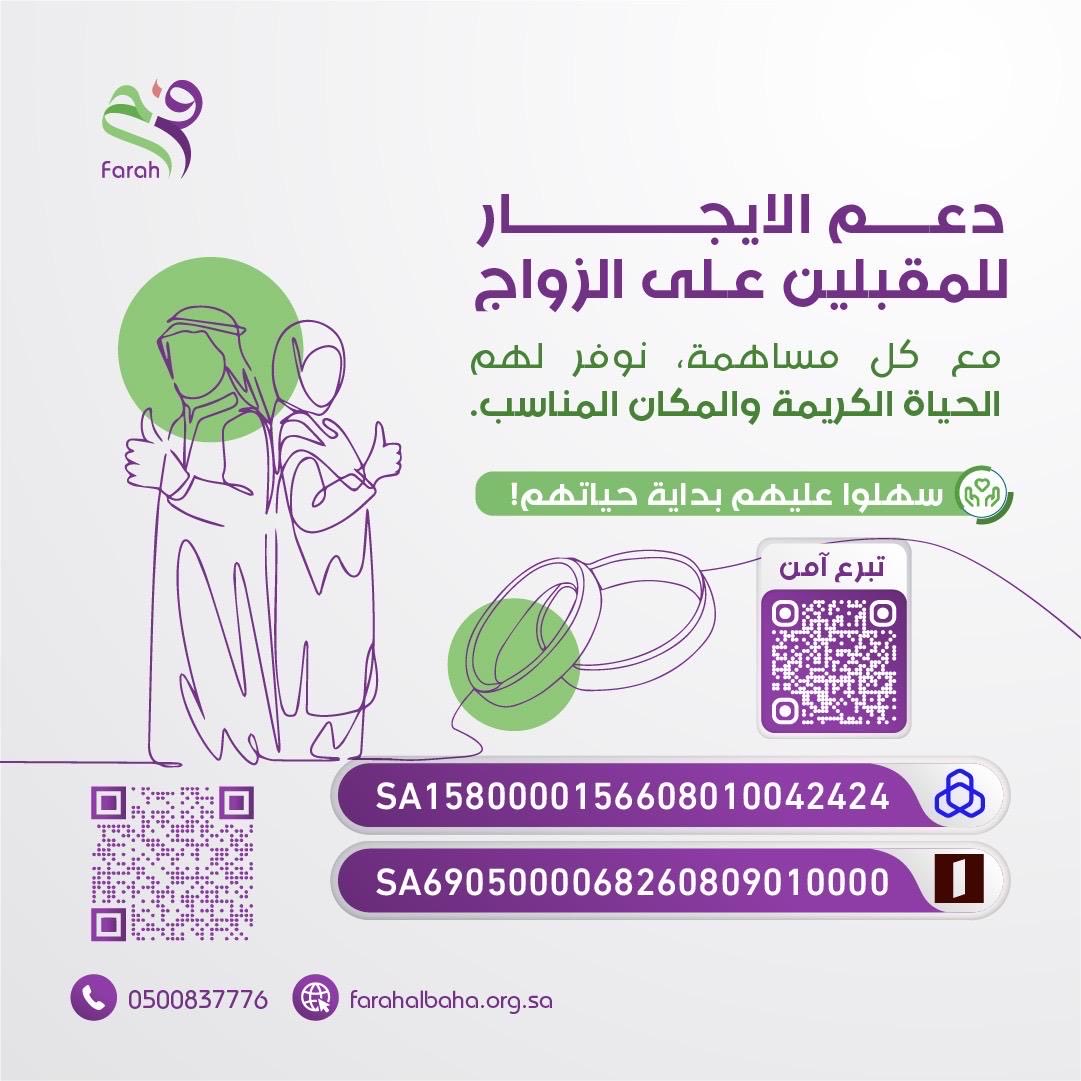 farah_albaha's tweet photo. في يوم الجمعة المبارك 🌿
ساهم ببصمتك وكن سببًا في إسعاد المقبلين على الزواج 🕊️
صدقة تفتح لهم باب حياة كريمة 💚
اللهم اجعلها لك خالصة وبارك لكل من ساهم 🤲🏼

🔗 تبرع آمن 
[https://t.co/f5790yQBEI]
🔗 الراجحي 
SA1580000156608010042424
🔗 الانماء 
SA6905000068260809010000

#الجمعة #فرح_الباحة
