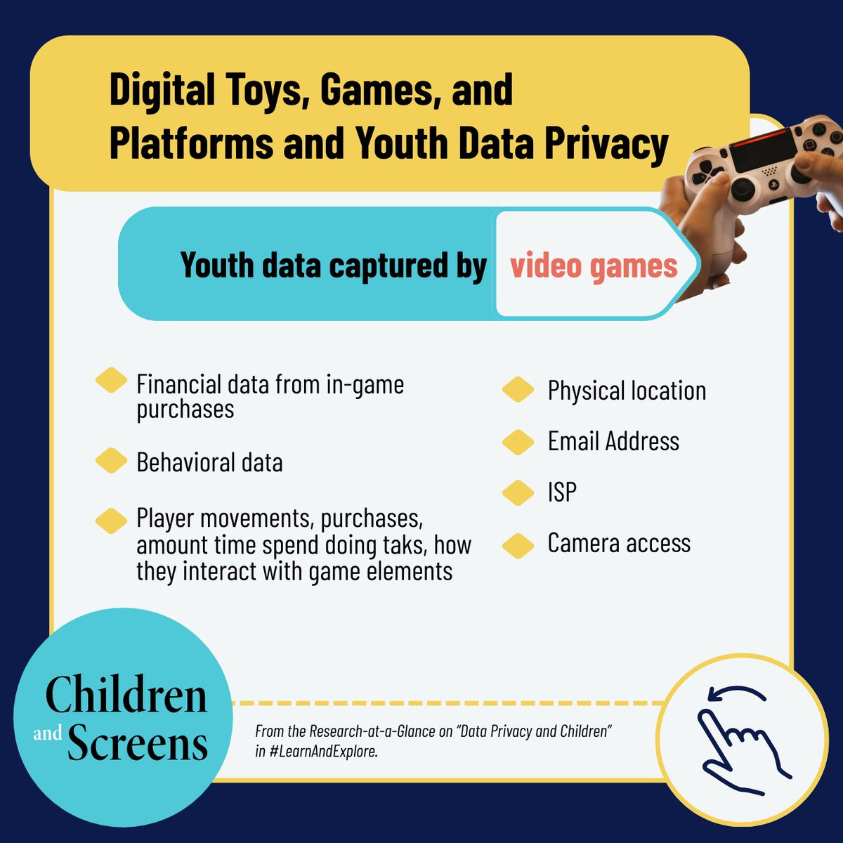 childrenscreens's tweet image. October is #CyberSecurity Awareness Month 🔐 — be proactive in protecting your child’s #DataPrivacy by familiarizing yourself with the types of data popular digital devices/platforms collect with the “Data Privacy and Children” Research-at-a-Glance today!
Download now ⏬…