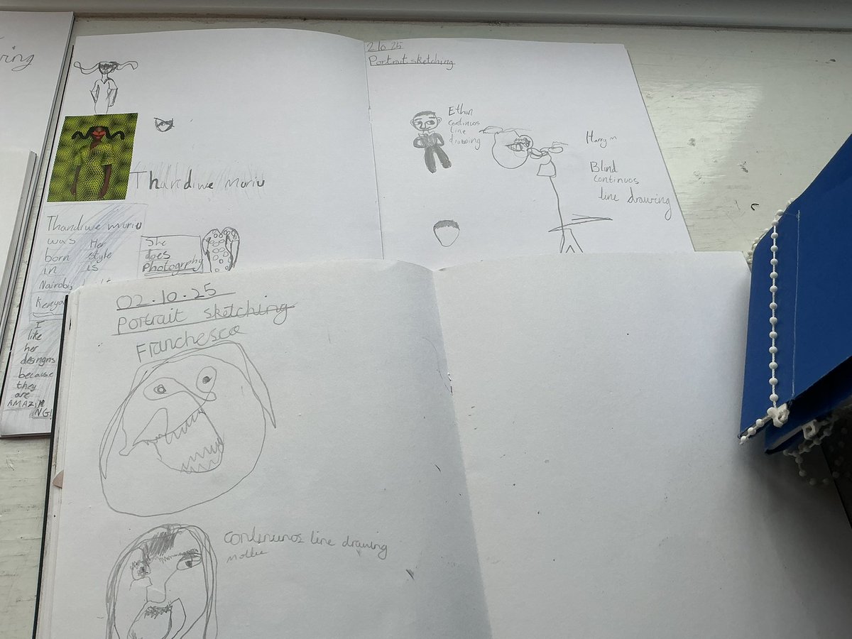 Grosvenor Park (@grosvenorparkpr) on Twitter photo In Class 11, we have been practising different sketching skills including blind contour drawing and continuous line drawing. We sketched other children in the class using these techniques. At times it was tricky but we kept going! In Class 11, we have been practising different sketching skills including blind contour drawing and continuous line drawing. We sketched other children in the class using these techniques. At times it was tricky but we kept going!