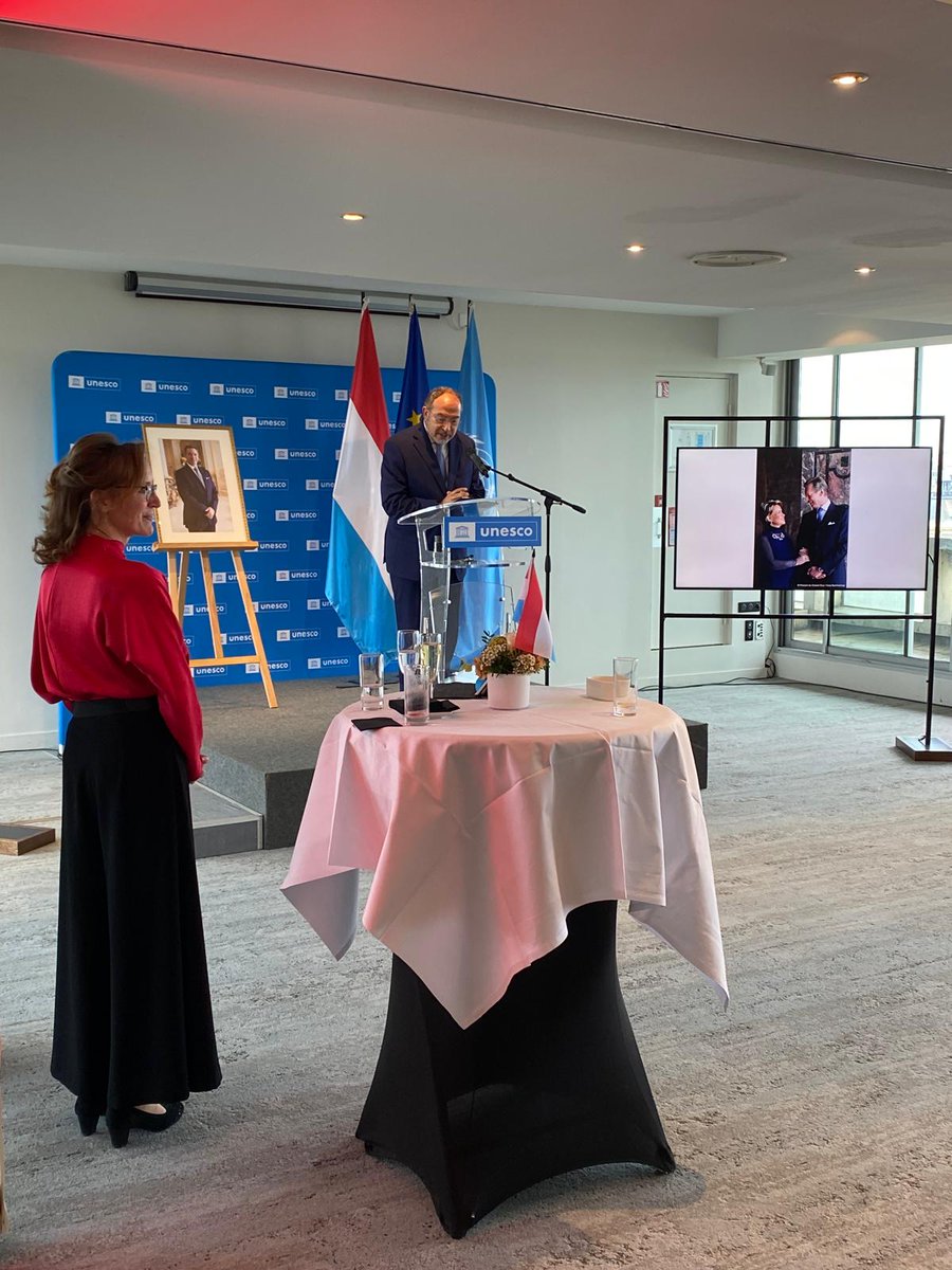 LUtoOECD_UNESCO's tweet photo. Réception ��🇺 @UNESCO à l'occasion de #TROUNWIESSEL 

🙏Nous avons été honorés par la présence de @SteGiannini et @TawfikJelassi, ainsi que des nombreux représentants de nos partenaires à l'UNESCO qui ont partagé ce moment avec nous https://t.co/DajCF3Q69C