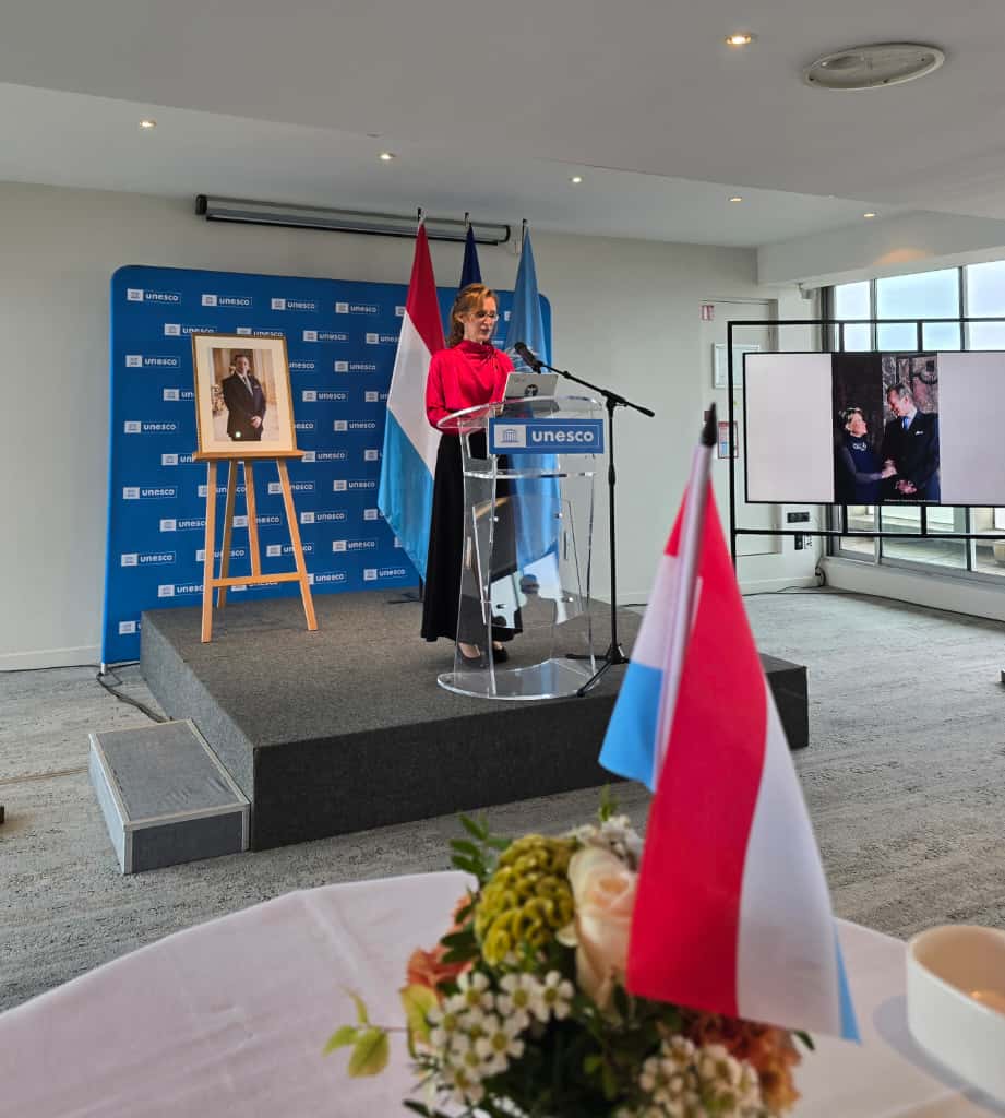 LUtoOECD_UNESCO's tweet photo. Réception ��🇺 @UNESCO à l'occasion de #TROUNWIESSEL 

🙏Nous avons été honorés par la présence de @SteGiannini et @TawfikJelassi, ainsi que des nombreux représentants de nos partenaires à l'UNESCO qui ont partagé ce moment avec nous https://t.co/DajCF3Q69C