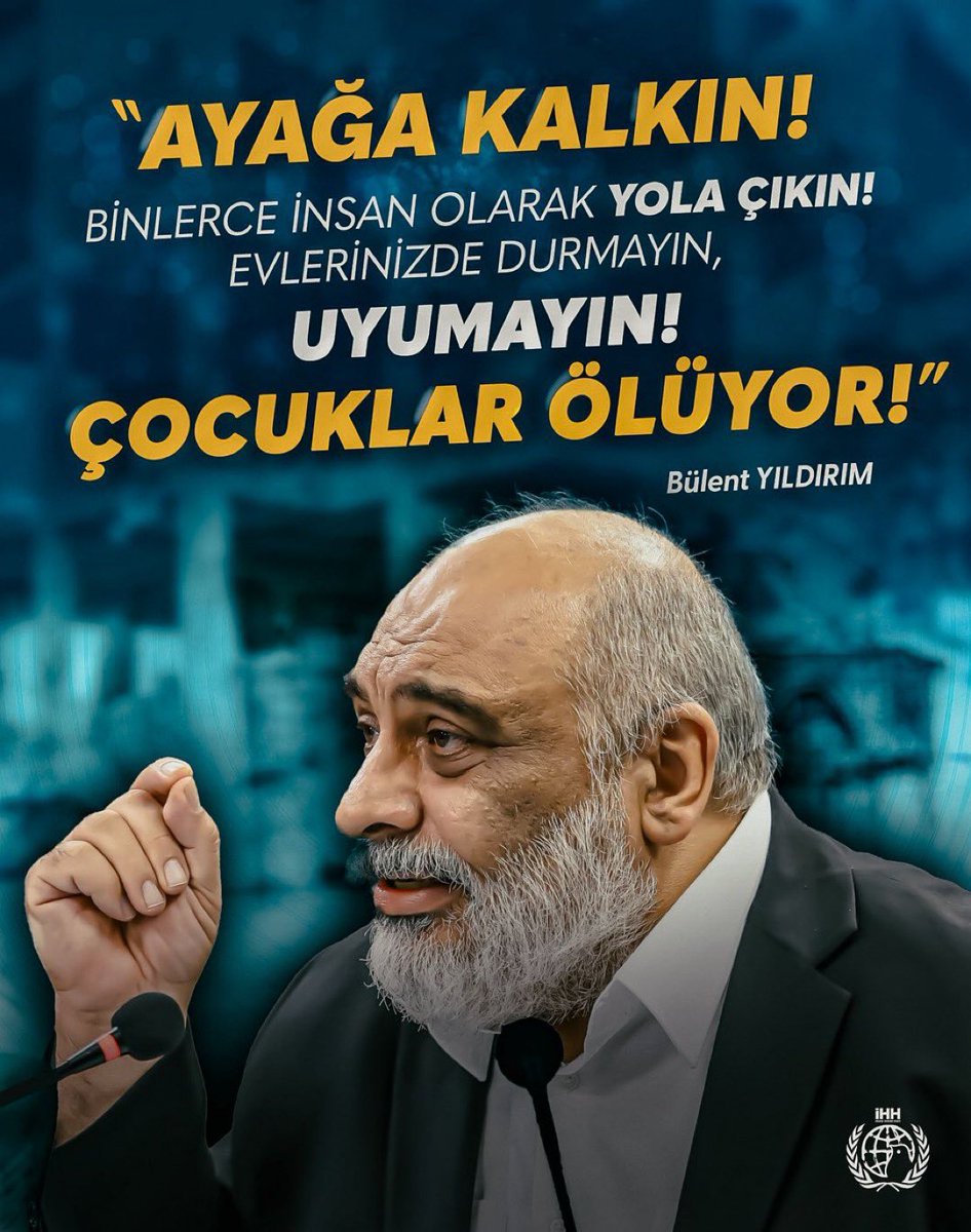 Nereye gidelim <a href="/BYildirim_IHH/">Bülent Yıldırım</a>? 

İncirlik üssüne gitsek durduruyorsun.
Akparti önüne gidip somut adım talep etsek gelmiyorsun.
Eyleme gitsek ticaretten dem vurmuyorsun.
Limana gidip vicdan gemisinden bahsetsek gelmiyorsun.
Mavi Marmara’nın hesabını soralım desek olmuyor,