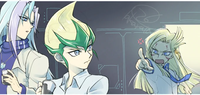 ygo_Z/最終回前に「このしんどいターン終わったらバリアンたちみんな学生生活に混ざってくるドタバタが始まらないかな…」と思いながら描いてたらくがきその2
ゼアルⅢたのしみだなあ 
