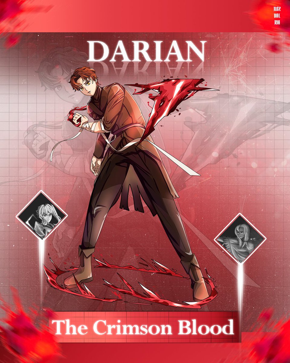 yvuxu's tweet image. Introducing the first duo from the squad ⚔️
Harrel &amp;amp; Darian. 
One bends alchemy, one bleeds survival. (2/8)  

#OC #CharacterIntro #ZineProject #CF21