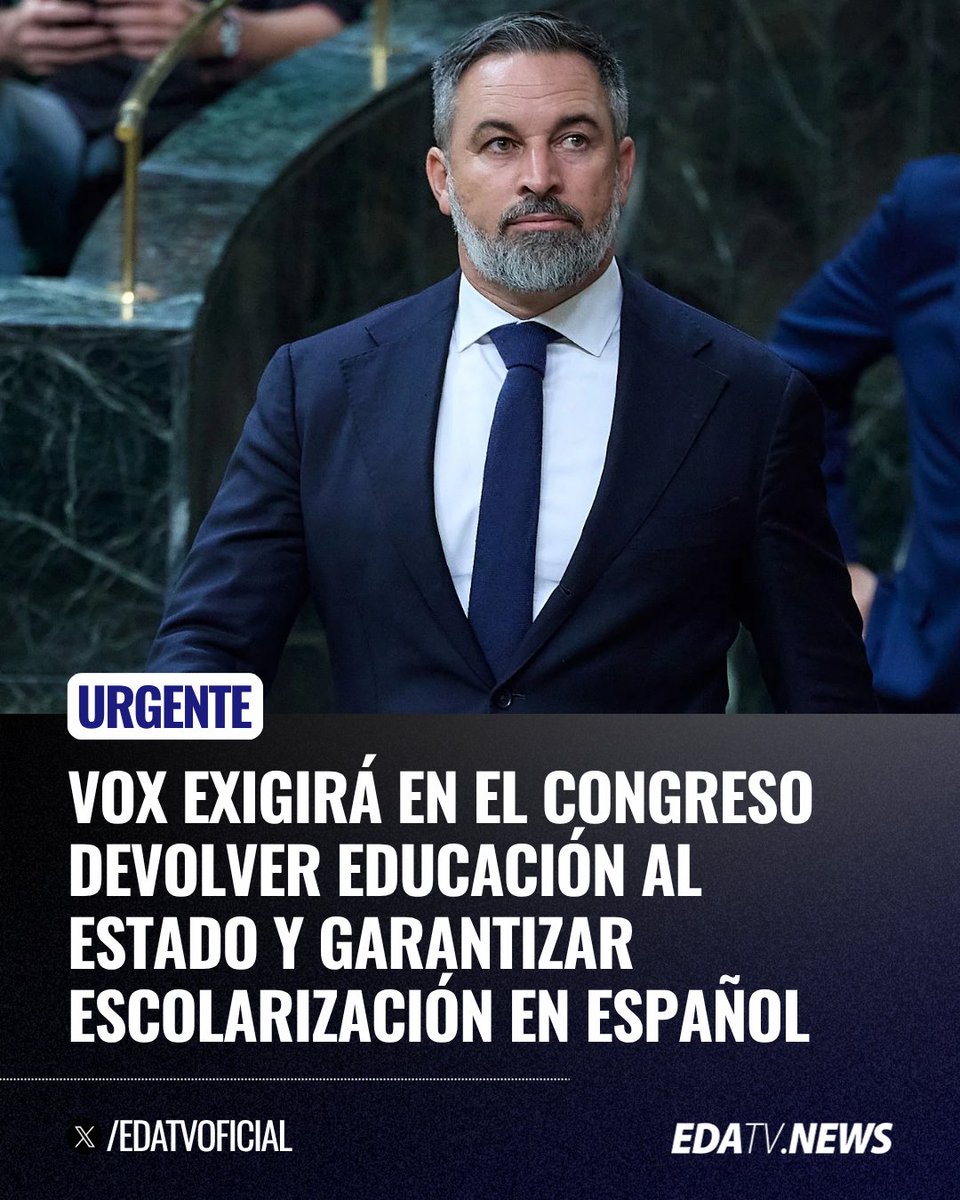 ‼️🇪🇸 | VOX (<a href="/vox_es/">VOX 🇪🇸</a>) exigirá en el Congreso la devolución de las competencias de Educación y garantizará que todos los alumnos sean escolarizados en español.