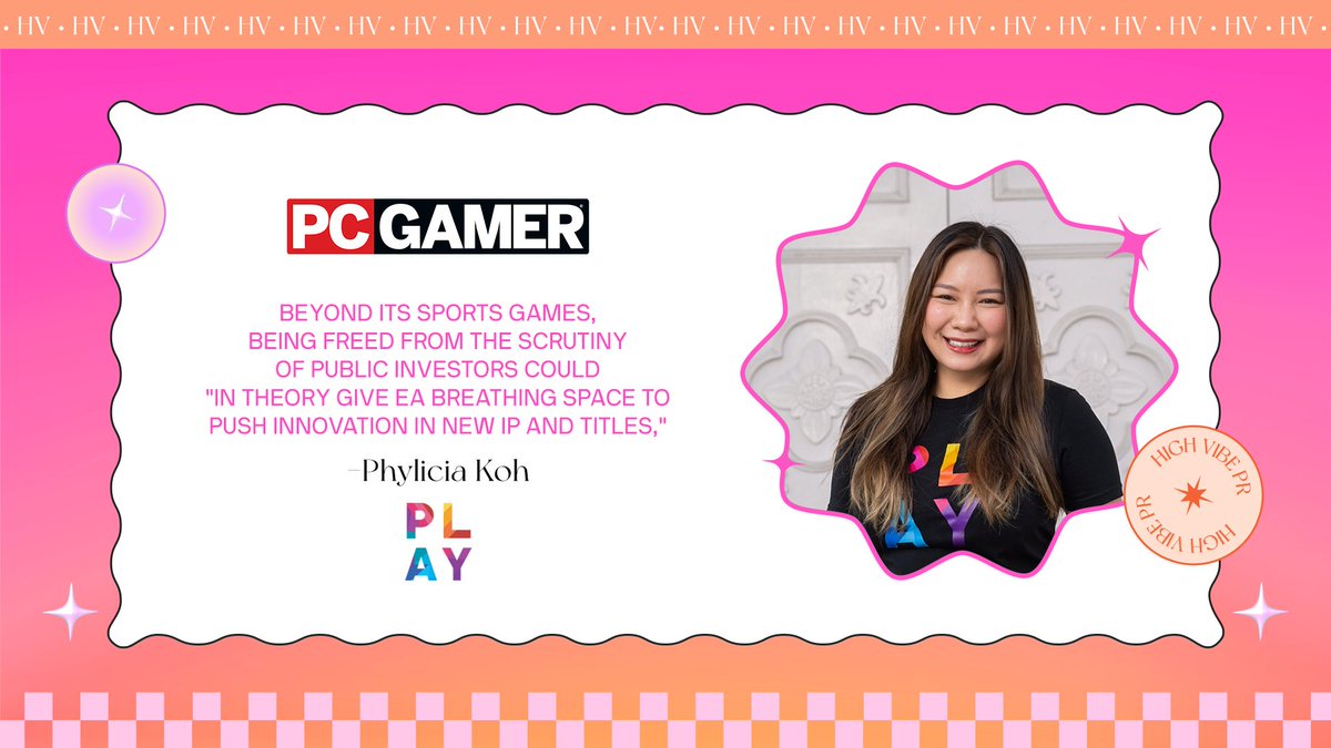 The EA buyout has everyone asking the same question: what happens next?

As PC Gamer highlights, consolidation doesn’t always mean fewer opportunities. <a href="/ppphyl/">Phylicia Koh (She/her)</a> of <a href="/PlayVentures/">Play Ventures</a> points out that being free from public market pressure could, in theory, give EA breathing room to push