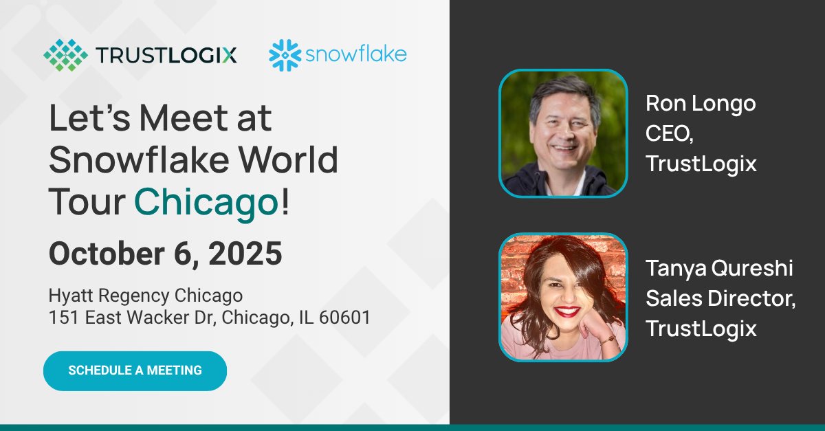 🏙️The #TrustLogix team is excited to meet up with our partners and customers at <a href="/Snowflake/">Snowflake</a> World Tour in #Chicago on October 6. 

Sign up to meet the team or see the other❄️tour stops we'll be hitting! 
hubs.li/Q03M0W-H0

#SnowflakePartner #events #Snowflake #datasecurity