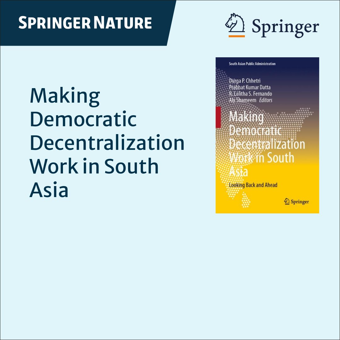 Thank you editorial team and Springer Nature for providing an opportunity to co-author the chapter titled "Deepening Democracy: Nepal’s Journey to Federalism" in book accessible from link.springer.com/book/10.1007/9…, as part of the book series South Asian Public Administration (SAPA).