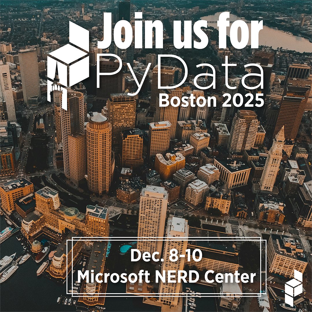 PyData's tweet image. 🦞 Join us at the Microsoft NERD Center Dec. 8-10 for the exciting PyData Boston 2025, and submit your proposal by Oct. 12 to see your name on this fabulous lineup! hubs.la/Q03LcxgD0