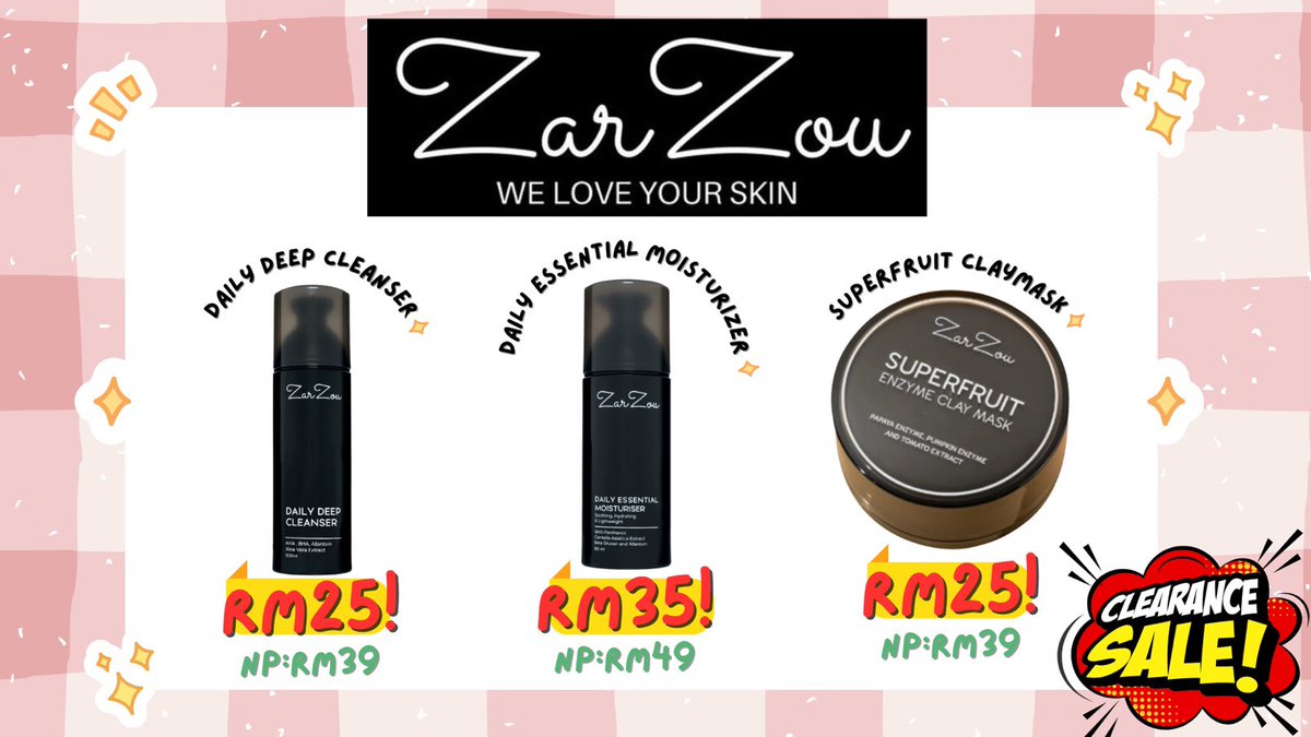 shairahnabilah's tweet photo. JUALAN CLEARKAN RUMAH 🧹‼️

Kita dah taknak simpan stock dah , nak letgo harga lelong je ni,siapa yang teringin nak try product ZarZou selama ni, grab la sementara ada stock nii😳😳 

Skincare ZarZou ni best tau sebab takde fragrance,sesuai untuk anyone yang ada sensitive skin 🥰 https://t.co/2rW5mOzng8