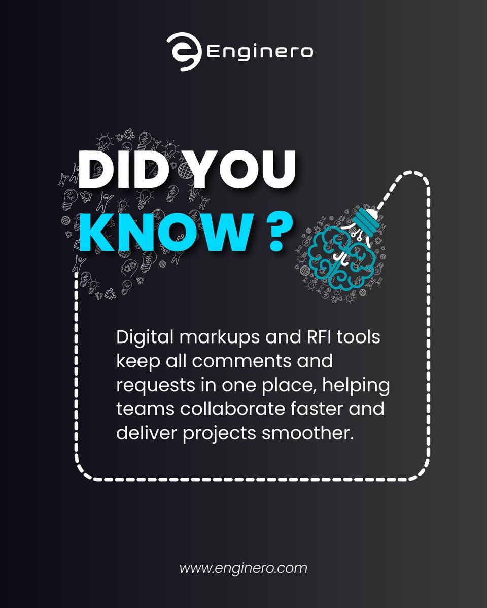 Enginero_1's tweet image. Digital markups + RFI tools = one sleek hub for all project feedback.
Speed up collab. Crush delays. Deliver like a pro.
Try it today. Your team deserves better-enginero.com/contact.html?u…
#enginero #BuildSmart #ProjectTools #DigitalEdge #TeamEfficiency #RFIRevolution