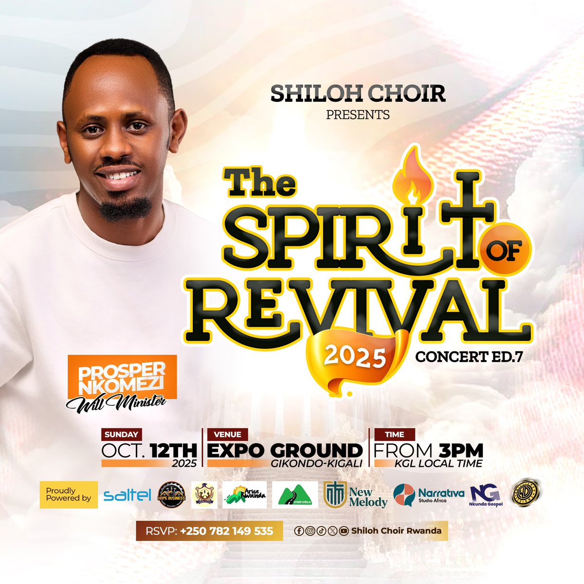 ChoirShiloh's tweet photo. 📢REVIVAL IS RISING!📢

We’re thrilled to announce our 2nd guest minister for The Spirit of Revival 2025 none other than @ProsperNkomezi ! 🙌
🗓️12th Oct 
⏰ 3PM
📍 Expo Grounds Gikondo
#SpiritOfRevival2025 https://t.co/VMPIG2g3Lu