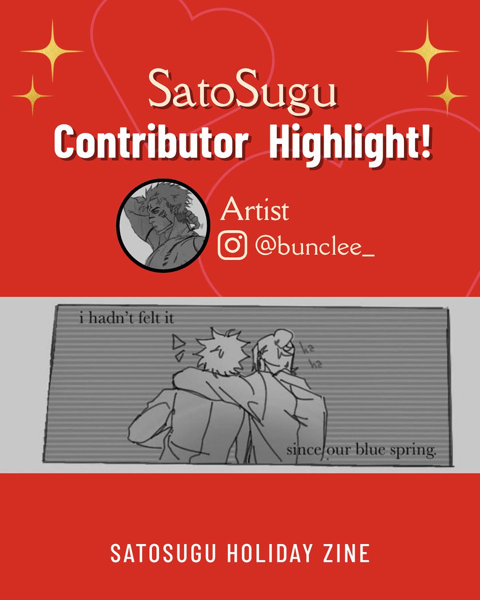 StSgHoliday's tweet photo. Announcing a very talented artist for the SatoSugu Holiday zine: Bunclee on Insta👏💛
More contributor Highlights to follow🔦
_____
#satosugu #stsg #stsgfanart #satosugufanart #gego #goge #geto #getou #getosuguru #sugurugeto #gojo #gojosatoru #gojou #gojousatoru #satorugojo https://t.co/zuZaqls2uz