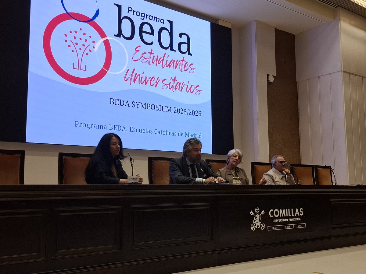 ComillasCHS's tweet image. Dolores Rodríguez Melchor, vicedecana de Ordenación Académica de @comillaschs en la apertura del #Symposium del Programa @BEDAspain con @emilio_daz y @AdolBEDA de @ecatolicmadrid #AuxiliaresDeConversación #Curso25_26