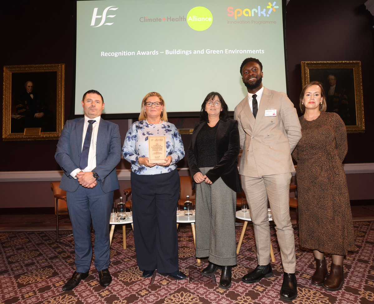 ProgrammeSpark's tweet image. Best in Class at HSE Climate &amp;amp; Sustainability Recognition Awards:
🏥 Buildings and Green Environments
🏆 Winner – Maynooth Community Care Unit, Social Care: Sustainability and Climate Action in Older Person Services (Maura Beegan &amp;amp; Team)