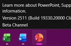 XenoPanther's tweet image. Office build 19330.20000 contains the new MS 365 icons