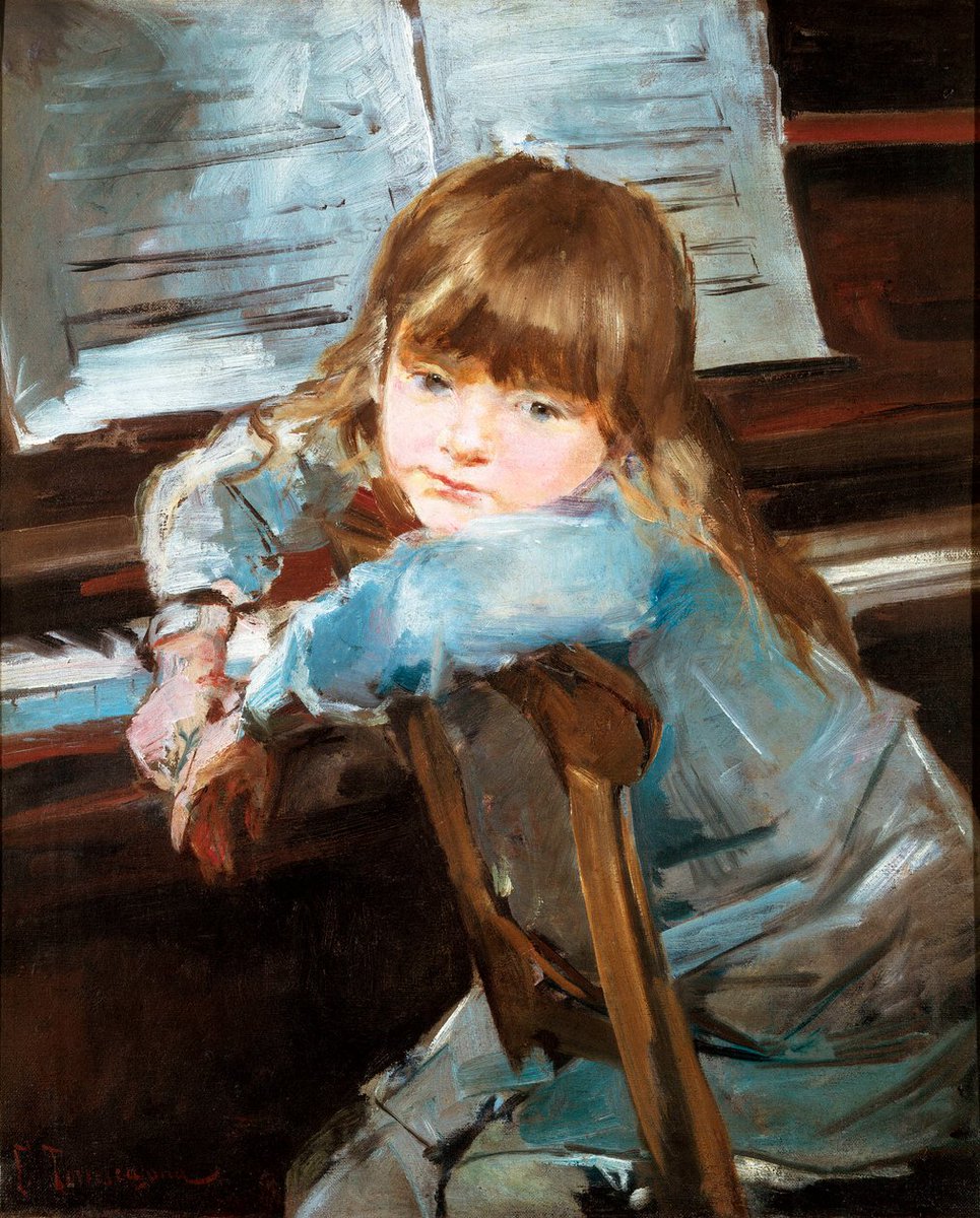 Niña delante del piano, de Francesc Torrescassana (c1884, <a href="/MuseuMontserrat/">Museu de Montserrat</a>).

Forma parte de los llamados Estudios que realizó el pintor catalán, retratos rápidos y abocetados que realizaba en una sesión.

Es inevitable pensar en Mary Cassatt al verlo.