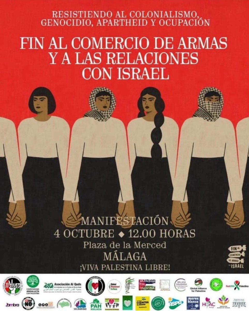 📢✊ El bloque morado de <a href="/PODEMOS/">Podemos</a> se suma a la manifestación por Palestina

📍 Málaga, Plaza de la Merced
🗓️ Sábado 4 de octubre, 12:00h
❌ No al comercio de armas, no a las relaciones con Israel
💜 ¡Viva Palestina libre!

#StopGenocide #PalestinaLibre #ParamosTodo