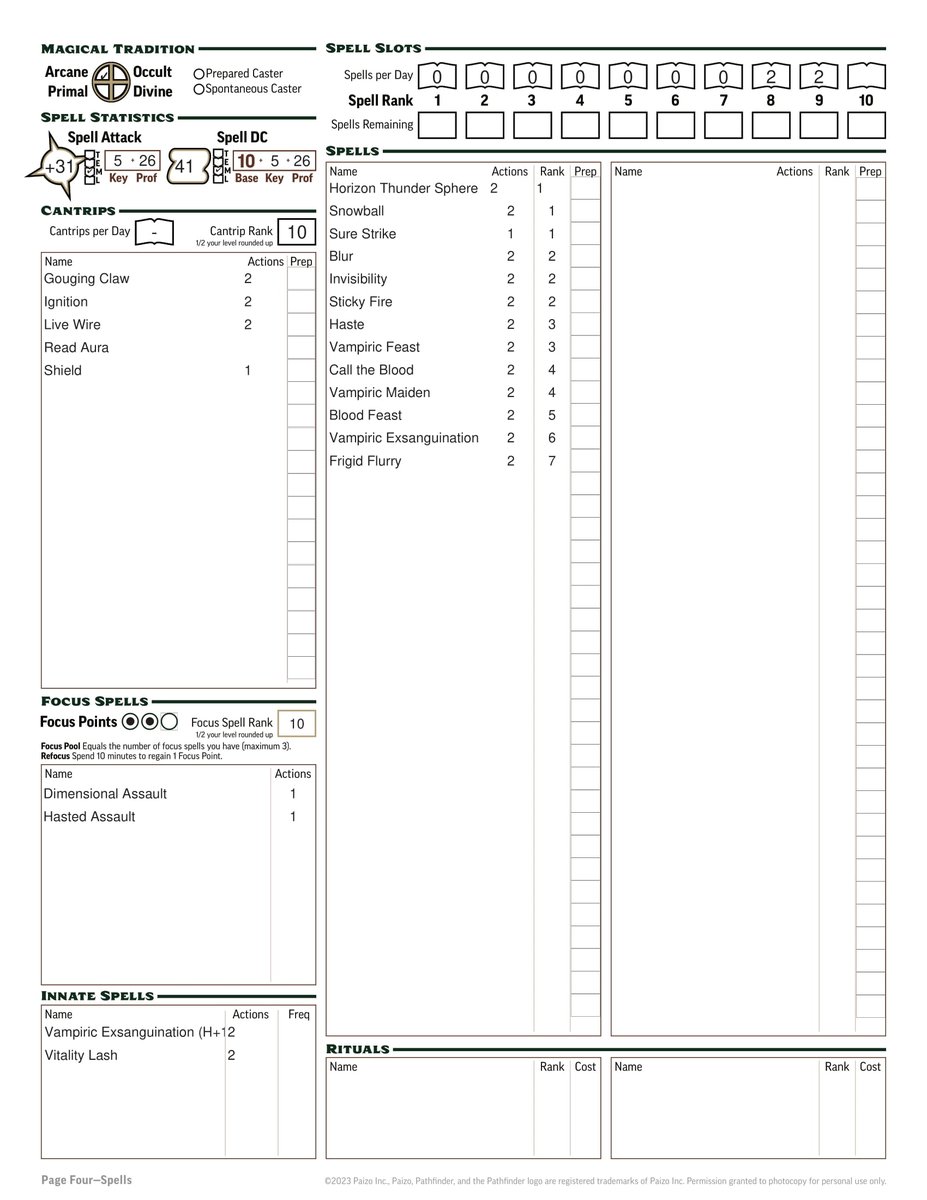 Drenched in darkness and determined to defeat depravity,  this daywalking dhampir dares to delve into dangerous dens to defeat  the dire denizens that dwell in this dour dusk.

Built for #pathfinder2e, #starfinder2e, levels 1-20!

More details at the 🔗🌳above in our profile!