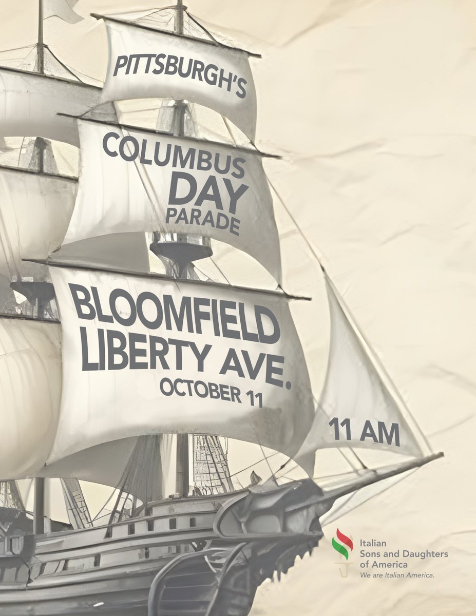 Pittsburgh’s Columbus Day Parade marches on! See you on Saturday, Oct. 11 at 11 a.m. in Bloomfield for the parade. Details: orderisda.org/culture/columb…