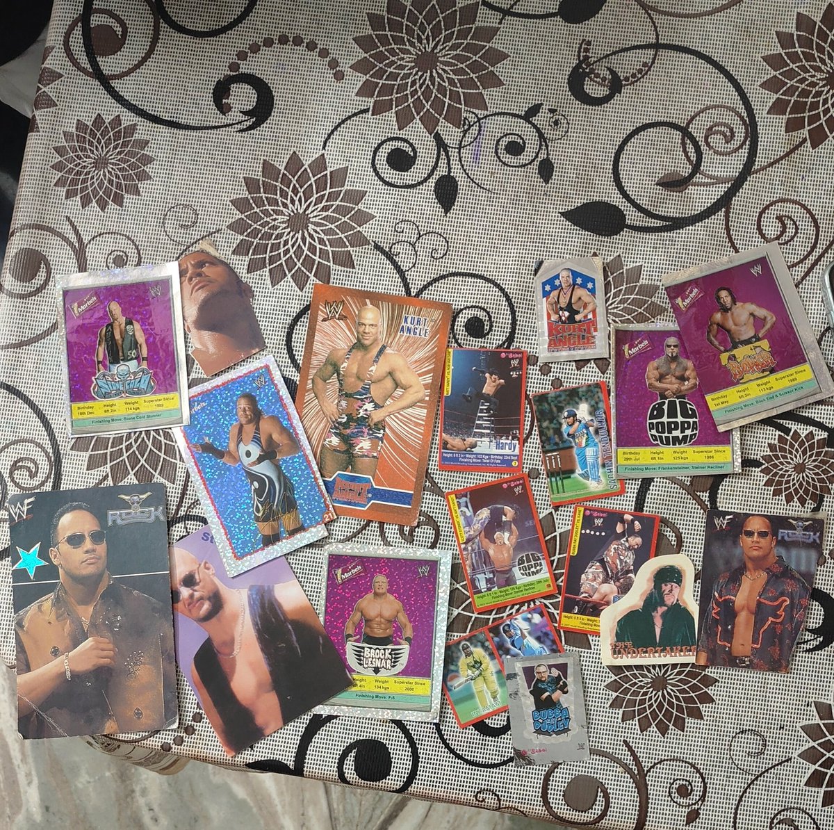 Old treasure retrieved during Diwali cleaning 🧹 
#WWERaw 
<a href="/WWE/">WWE</a> 
<a href="/TheRock/">Dwayne Johnson</a> 
#kurtangle 
#Rvd 
#Undertaker