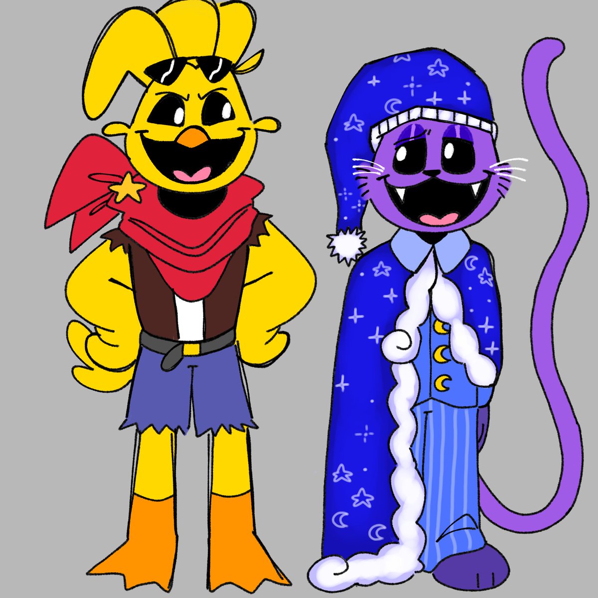 mr_maomao_'s tweet image. Kickin and Catnap again because they&apos;re so tuff

(If you&apos;re wondering the second picture is them but older!!)

#PoppyPlaytime #SmilingsCritters #catnap #kickinchickin #myart