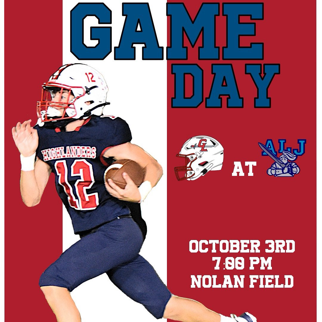 It’s Game Day! The Highlanders hit the road to take on Johnson! Kickoff is scheduled for 7:00pm. #CTWTD