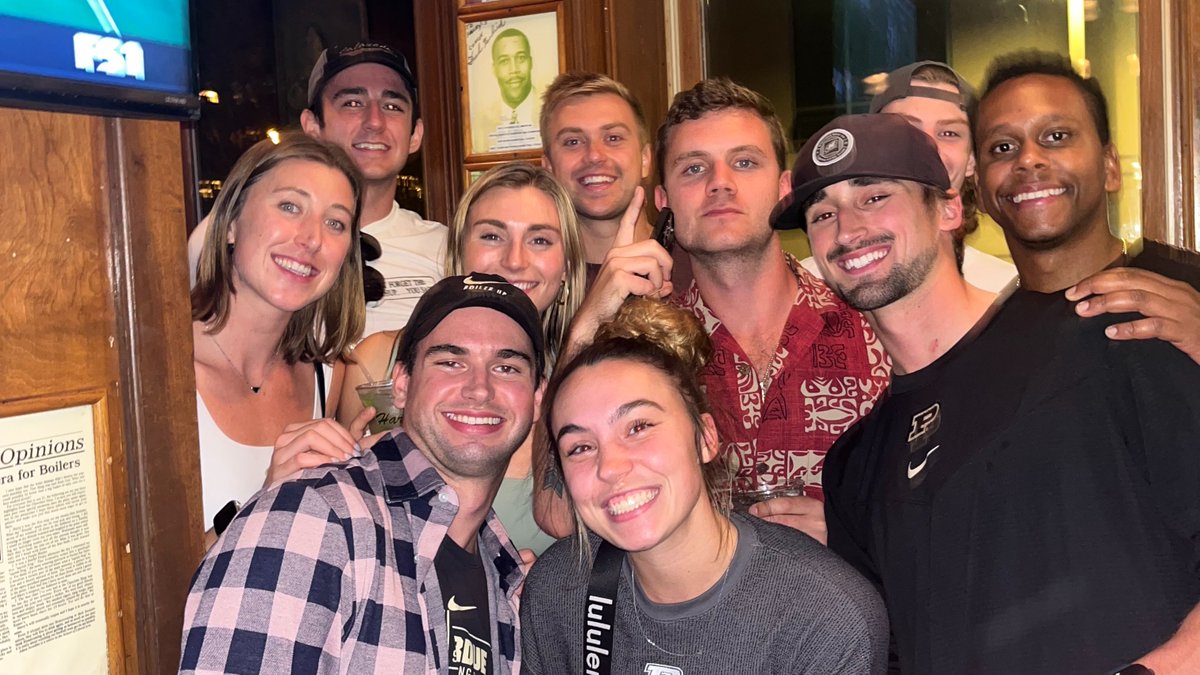 PurdueMSwimDive's tweet photo. Welcome Back Alumni!! Excited to be hosting our every 5 Years Reunion this weekend. Enjoy your time together &amp; share your photos with us after your visit. #BoilerUp #FlashbackFriday #AmazingAlumni ❤ https://t.co/D3mwPa9z3X