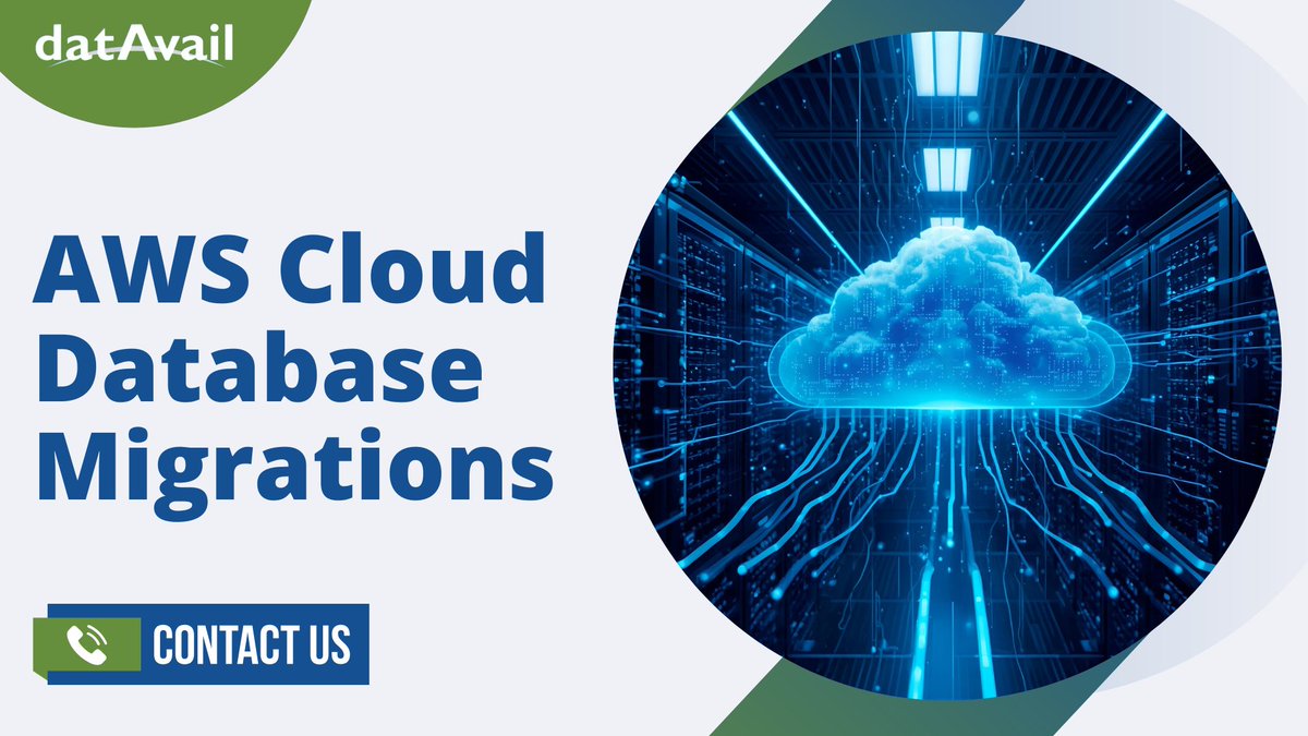datavail's tweet image. Migrating to #AWS? Our #cloud DB migration services ensure minimal downtime & max efficiency. Modernize your data infra with top security & performance. Talk to our experts datavail.com/resources/aws-…
#AWSMigration #CloudTech #DataModernization